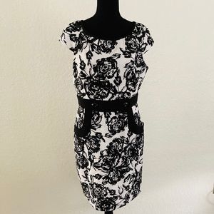 Dress 97% polyester, 3% spandex.